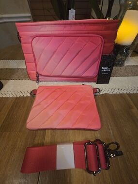 THINK ROYLN Quilted Pink Tablet Sleeve and Crossbody Set